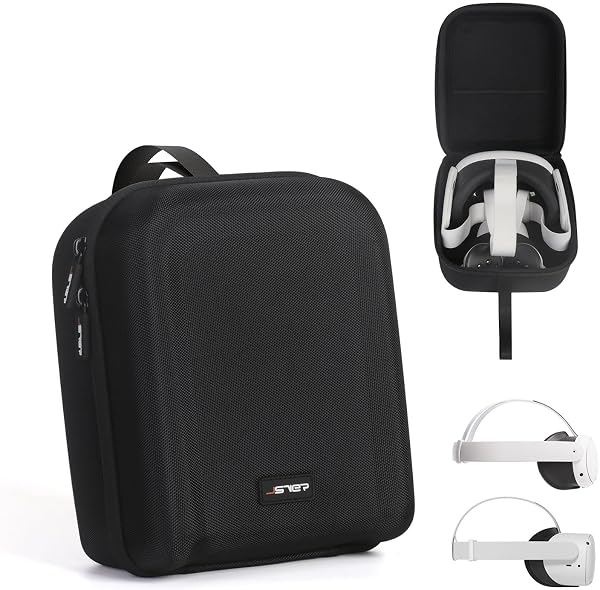 JSVER Funda para Quest 3/Quest 3S,Estuche Protectora para Meta Quest 3/Quest 2 Bolsa de Transporte para Quest 2 Virtual Reality Auriculares Gamepad Juego-Negro - 1