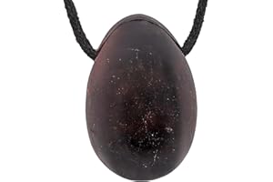 Lebensquelle Plus Pendentif Goutte Goutte avec Pierre tombale percée avec Cordon en Cuir, Halbedelstein, Grenat, Halbedelstein, Grenat