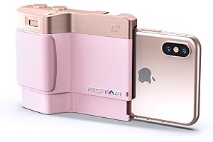 Miggo Pictar One Plus Mark II Trafo Smartphone in Einer DSLR Kamera Kamera - Ergonomischer Griff - 5 Externe Tasten - kompatibel mit iPhone, Samsung, Huawei - Rosa