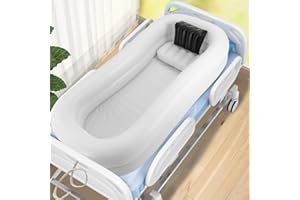 DCSYOG Set doccia gonfiabile medico per vasca da bagno, comodino, sistema doccia con pompa per anziani/disabili/pazienti costretti a letto