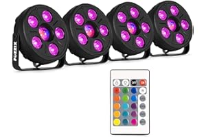 Fuzzix Comet M06 - Set Éclairage Soirée avec 4 PAR LED RGB et Jellyball, Télécommande Incluse, Modes Auto et Son-Lumière, Compact et Léger, Idéal pour Fêtes, Karaoké, Enfants et Petits DJ Sets