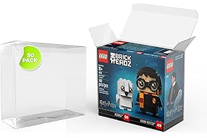 MINTKEEPER Protectores de Pet Compatible con Lego Brickheadz, Protectores de Pet para BrickHeadz para Coleccionistas, Vitrina Pet 0,5mm de Grosor, Caja para Guardar Lego (30 Unidades, 15,8x7,4x14,4 cm)