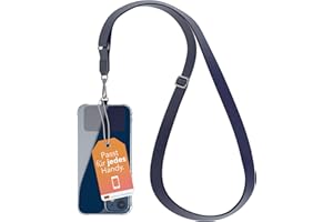 EAZY CASE - Universal Handykette zum Umhängen geeignet für alle Smartphones Handyhüllen Kette zum Umhängen Blau mit breitem Band Handyband mit jeder Hülle kombinierbar Smartphonekette in Blau