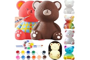 ONLYFUN Kit Creativo Fai-da-Te - Orso 3D per Ragazze dai 6 ai 12 Anni - Lampada da Colorare da Usare come Luce Notturna - Il Regalo di Compleanno Perfetto per Ragazze（2 Pack）