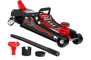 LEHMANN Podnośnik ołowiany, hydrauliczny podnośnik manewrowy | udźwig 2500 kg | gumowa podkładka | wymiana opon, wymiana oleju | do domu i warsztatu | udźwig 2 tony