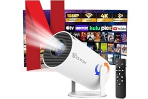 SAVVIES Visyon HY300 PRO+ 2026 | 1080P Full HD WiFi Projector with Android 11.0 – 12000 Lumens Portable Home Theater & Outdoor Movie Projector | Screen Mirroring for iOS/Android | Gaming & HDMI Compatible