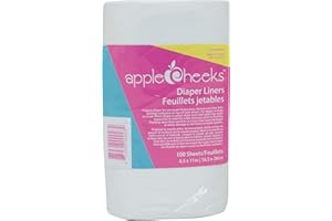 Applecheeks - Papier/Voile de Protection pour Couche Lavable TE1 ou TE2 - Jetable et Biodégradable 100 feuilles - À Combiner avec un Insert - Doux et Pratique - 100% Viscose - 16,5 cm X 28 cm