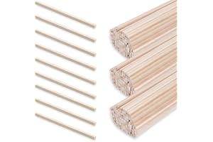 Bewudy 100Pcs Balsa Wood Sticks, 1/8 x 1/8 x 12 Inch Wood Strips Square Dowel Rods Hardwood Unfinished Wood Sticks for DIY Molding Crafts Projects Making