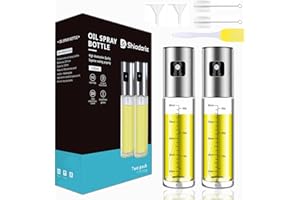 PVZLEXN Spray Huile Cuisine 2 Pièces Vaporisateur d'olive Viande Rôtie oil Spray Pulverisateur Alimentaire Air Fryer Pour Et Friteuse D'air Anti Goutte En Verre Avec (Spray Huile 2 Pièces)