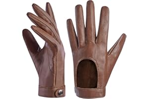 Harssidanzar Guanti in pelle da Donna,Guanti in pelle per vestito sottile in pelle di pecora sfoderata KL021