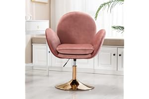 WAHSON OFFICE CHAIRS Wahson Sedia da Scrivania in Velluto Sedia da Ufficio Girevole Poltrone Regolabile in Altezza, Poltroncina Sgabello da Bar Computer per Studio/Camera,Rosa