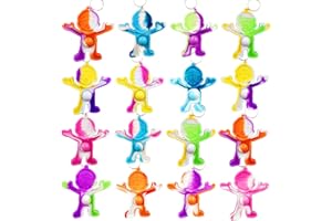VICTGAME 30 pcs Rainbow Classroom Studenti Premio regalo e bomboniere per feste di compleanno, Mini Pop gioco Fidget Portachiavi Bolla presente per bambini Ragazzi Ragazze