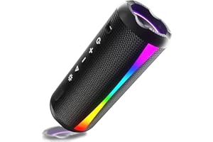 XUEVCN Cassa Bluetooth Portatile Potente 20W, Altoparlante Bluetooth 5.3 con Audio HiFi Stereo, IP7 Impermeabile Speaker Bluetooth con HD Microfono, Accoppiamento TWS, 15 Ore di Autonomia, Luce RGB, USB-C