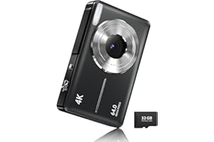 LONGYI Digital Camera, 64MP Cameras for Photography with WiFi 5K Compact Vlogging Camera with 45GB Card