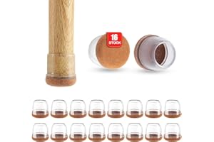 Viosmut 16 pièces Protection Pied de Chaise, 19-25mm Protege Pied de Chaise Silicone, Embout Pied de Chaise avec Feutre, Anti-Rayures, sans Bruit, Tampon Pied de Chaise - Ronde