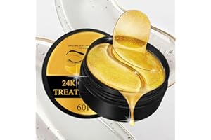 GOFLORDEN 24k Gold Gel Augenpads, 30 Paar Augenpads, Eye Mask, Collagen Augenringe, Feuchtigkeit spendende, Anti Aging, entfernen Taschen, Falten, dunkle Kreise & Puffiness 60 Pcs