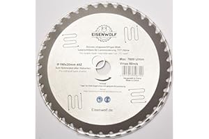 LEPIK Lama per sega circolare di alta qualità, 190 x 20 mm, 60 denti, per legno