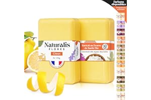 NATURALIS FLORES 2 Savons au Citron & Karité Bio - 250 g - Antiseptique Naturel, Assainit les Peaux grasses - Idéal contre Sébum, Acné, Eczéma, Psoriasis - Fabriqué en Provence - Savon Solide Artisanal Naturel & Doux
