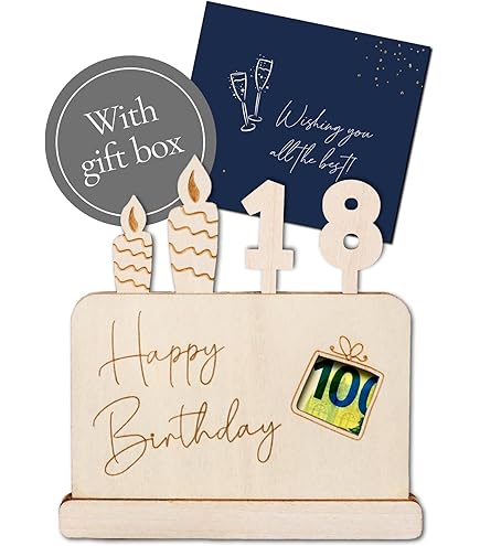 Bois D Argent 1 Cadeau D'argent En Bois Pour Bricolage Pour Les Enfants De 18 Ans Avec 1 Carte De Vu0153ux En Papier Kraft Dru00f4le Personnalisu00e9e, Idu00e9es De Cadeau En Argent, Cadeaux