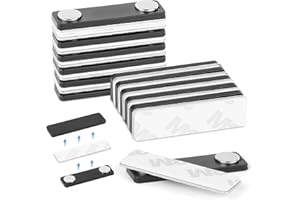 OFFCUP Placas de Identificación, 12pcs 45x13mm Identificadores Personales Magnéticos, Placas para Identificar Nombre con Imán de 2 Puntos para Uniforme Camisas Oficinas Escuelas Reuniones (Negro)