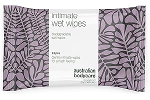 AUSTRALIAN BODYCARE Intymne chusteczki nawilżane z olejkiem z drzewa herbacianego do higieny intymnej - 144 sztuki (6 opakowań) | Oczyszczające chusteczki przeciwko poceniu i nieprzyjemnym zapachom | Higiena na co dzień