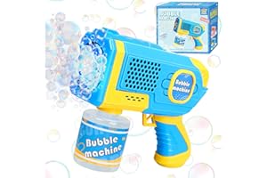 Beria Toys for Kids 3 4 5 6 7 8 Year Old: Bubble Machine Gun for Kids Bubble Blower Maker Outdoor Party Outside Toy Gifts for Age 3-8 Years Old Kid Birthday Presents for Toddler Blue
