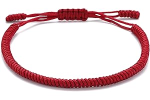 LUCKY BUDDHIST Handmade Bracelet + Buddhist Gift! Tibetan Good Luck String Armband. for Women, Men, Teens. Adjustable Size! Friendship Present. Handcrafted Rope Woven Chakra Wristband