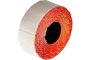 AVERY ZWECKFORM AVERY - Boite de 10 rouleaux de 1500 étiquettes autocollantes rouges pour étiqueteuse 1 ligne (total de 15000 étiquettes), Format 26 x 12 mm, Adhésif permanent