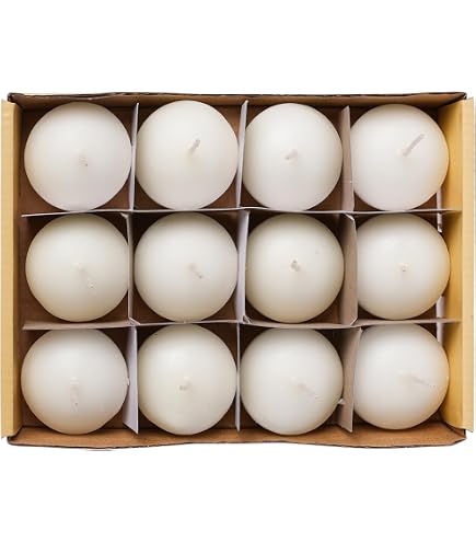 12 Bougies Flottantes Blanches 4,6 X 3 Cm - Bougies Décoratives Spa 4 Heures Non Parfumées