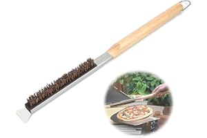 PIZZACRAFT Spazzola per Forno per Pizza con Raschietto, Spazzola per Griglia 53cm, Spazzola per Pulire la Pietra per Pizza,Accessori per Forno per Pizza
