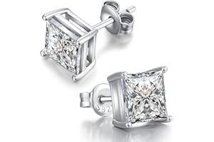 jiamiaoi Pendientes hombres plata Pendientes hombres diamante Pendientes hombre plata de ley Pendientes brillante hombre de circonita Pendientes mujer plata 4mm-8mm