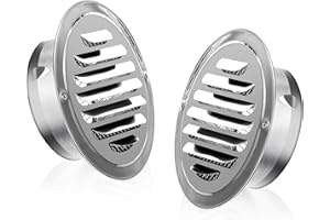 DBALL 2 Piezas Rejilla Ventilacion 100 mm Acero Inoxidable Rejillas de Ventilacion Redonda con Insectos Red para Techo de Cocina y Baño