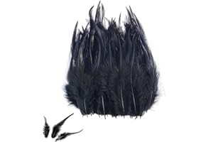 Koboko Federn zum Basteln, Federn Schwarz, 8-15cm Schwarz Deko Federn, Natürliche Bastelfedern für DIY Anhänger Ohrringe Traumfänger, für DIY Basteln Dekoration Ostern Weihnachten Dekofigur