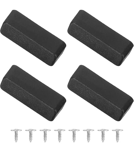 1 Pair Replacement Plastic Luggage Feet - Stud Pads For Suitcase Stand/Protection, Type Q (Black)