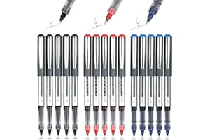 TRUEIN Penna a Sfera a Inchiostro Liquido 0.5 mm, 15 Penne Gel, Penne a Sfera Roller, Penna Roller a Inchiostro Liscio per Scrivere, Disegnare, Materiale Scolastico per Ufficio (Rosso Blu Nero)