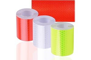 Sprießen 3 sztuki odblaskowa taśma klejąca, odblaskowa taśma odblaskowa, marka bezpieczeństwa dla samochodu/motocykla/roweru/aktywności w nocy (5 cm x 3 m)