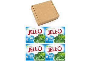 GIFTOLUXE Jell-O Gelatin Sugar Free Powder Dessert Mix | Jello Gift Box for American Jelly | Pack of 4 (Jell-o Sugar Free Lime)