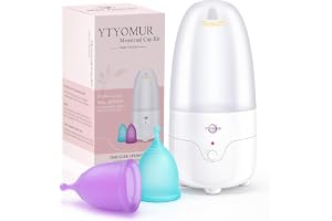 YTYOMUR menstruationskopp ångbåtssterilisator med 2 återanvändbara menskoppar, periodkoppar rengöringstvättsats