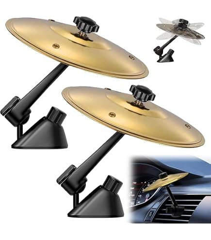 Mikqky 2 Pièces Cymbales Crash Automatiques Pour Voiture - Mini Cymbales De Tambour Auto