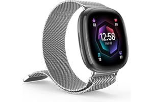 ORROKER Compatibile con Cinturino Fitbit Versa 4/Sense 2 e Sense/Versa 3, Forte Cinturino in Metallo di Maglia Milanese in Acciaio Inossidabile con Magneti Sostitutivo per Polso per Donne e Uomini