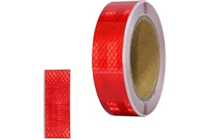 XFXIA Bande Reflechissante Autocollante Rouge 8cm*3cm/10m Ruban Reflechissant Adhesif Ruban Imperméable Ruban d'Avertissement Auto-adhésif pour Véhicules, Vélos, Extérieur, Voitures