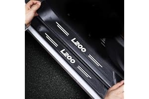 RIDGOEL 4Pcs Car Door Sill kick Plate Protectors for Mitsubishi L200, Carbon Fiber Threshold Scuff Plate Car Styling Sticker Automobile Welcome Pedal Decor Accessories