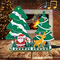 PEMENOL DIY 3D Weihnachtsbaum Lötbausatz - Mit Blinkenden LEDs Und 3 Weihnachtsliedern