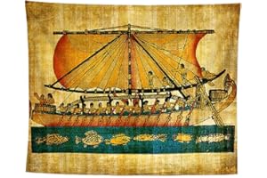 izielad Tapisserie égyptienne Scène Antique Pharaon Figure Néfertiti Civilisation Thème Tissu Tenture Murale Décor pour Chambre Salon Dortoir 73X95CM 28.7X37.4IN