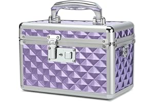 HEWEI WORKS Medizin box, abschließbare Medikamentenbox, leere Erste-Hilfe-Box, Sicherheitsbox, vielseitige abschließbare Box für Zuhause und im Freien (Purple, Small)