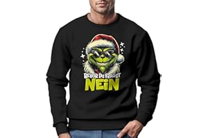 MoonWorks® Sweatshirt Herren Weihnachtspullover Grinch Spruch Weihnachten Nein Weihnachtmuffel