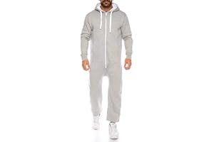 RAFF&TAFF Raff & Taff Herren Jumpsuit Overall Trainingsanzug Fitnessbekleidung onesie Ganzkörperanzug Basic und Schlicht