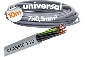 10 metrów Lapp 1119007 Ölflex Classic 110 7G0,5 mm² przewód sterujący PCW 7 x 0,5 mm² z zielono-żółtym przewodem ochronnym I przewód płaszczowy 7-żyłowy I kabel sterujący 7-żyłowy