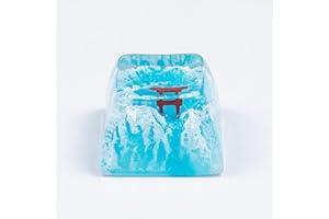 REDQIN Artisan Keycap – Snow Mountain Custom Keycaps Resin Hanmade Keycaps for Mechanical Keyboard (Snow Sakura Torii SA R3 Profile)