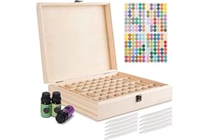 Gracelaza Caja de Madera de Almacenamiento de Aceite Esencial de 68 Ranuras - Almacenamiento 5-15 ML de Botellas de Aceites Esenciales y Perfume #3